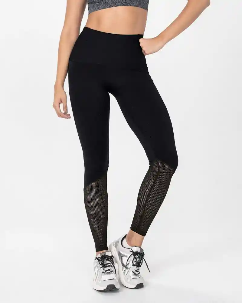 Legging Bolsi Malla Control Medio L - Negro