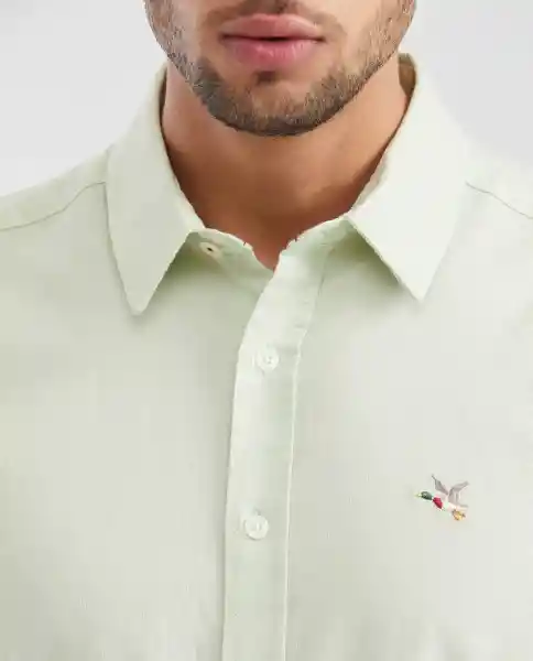 Camisa Oxford Manga Corta Verde Cisca Claro Talla M Chevignon