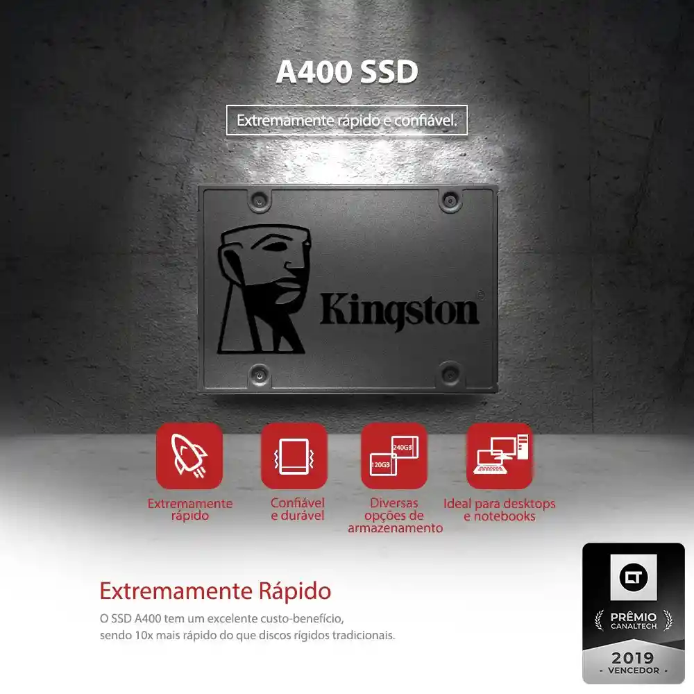 Disco Sólido Ssd Interno Kingston 240gb Negro