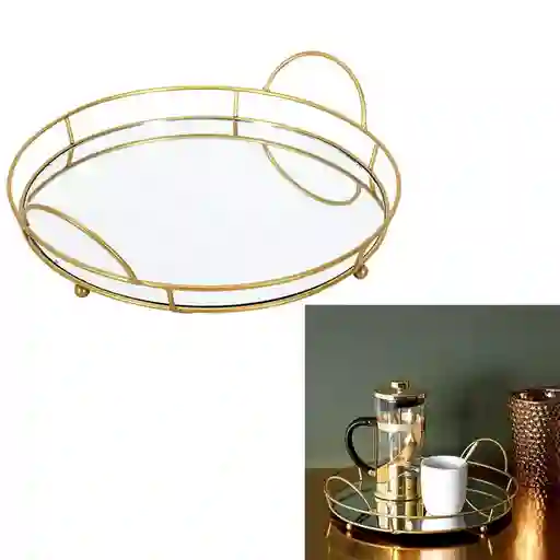 Home Deco Factory Bandeja Dorada 4844 F2