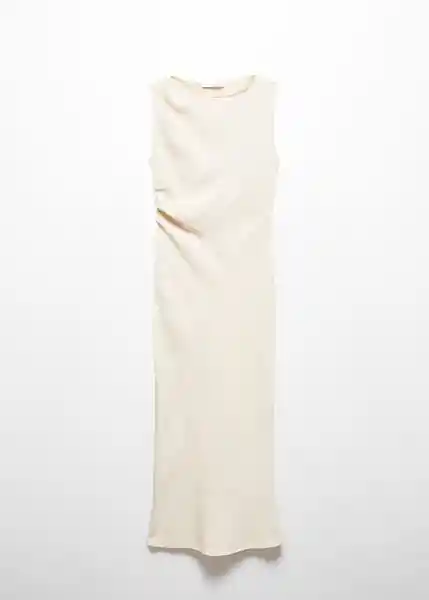 Vestido Crink-A Offwhite Talla L Mujer Mango