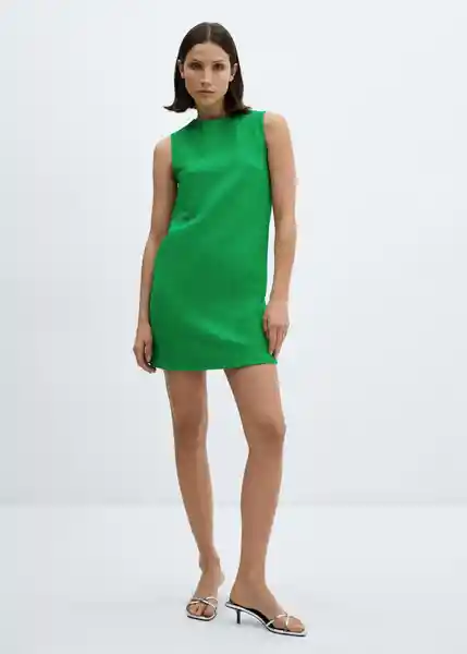 Vestido Corn Verde Talla 18 Mujer Mango