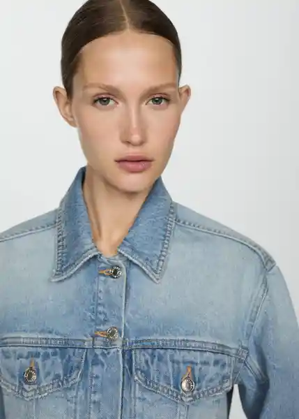 Chaqueta Cazadora Amaia Tejano Medio Talla L Mujer Mango
