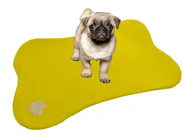 Hally Pets Cama Para Mascotas en Forma de Hueso Amarillo E1003