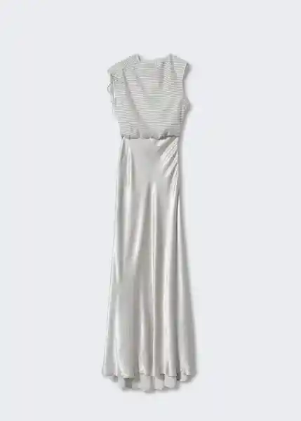 Vestido Raya-A Plata Talla S Mujer Mango