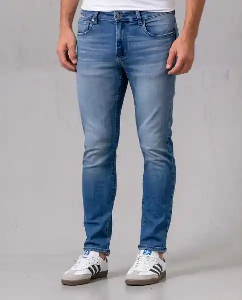 Jean Slim Hombre Azul Denim Medio T 30 40658 Rifle