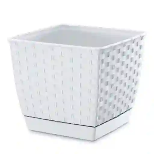 Tumatera Maceta Ratolla Square Blanco 13 x 15 x 15 cm