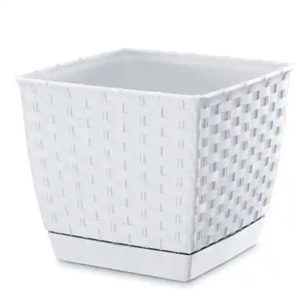 Tumatera Maceta Ratolla Square Blanco 13 x 15 x 15 cm