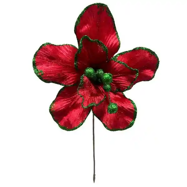 Flor Magnolia Rojo Verde 8P 22 cm 831-Amx006-2502A Finlandek