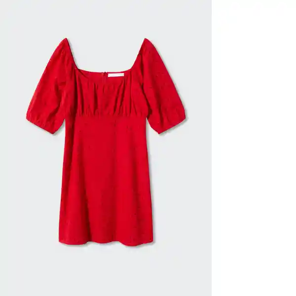 Vestido Bordi-H Rojo Talla XS Mujer Mango