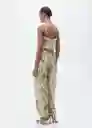 Enterizo Mono Stella Crudo Talla M Mujer Mango