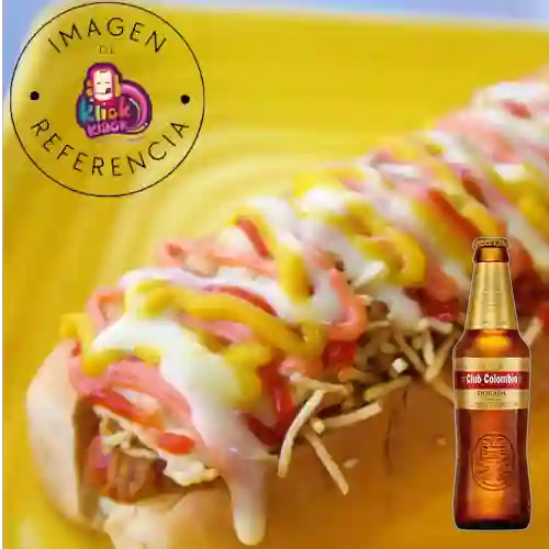 Combo Perro Clásico + Club col. Dorada Bot. 330ml