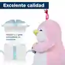 Miniso Peluche Pingüino Con Pizza Rosa