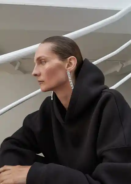 Buzo Sudadera Hamlet Marron Talla M Mujer Mango