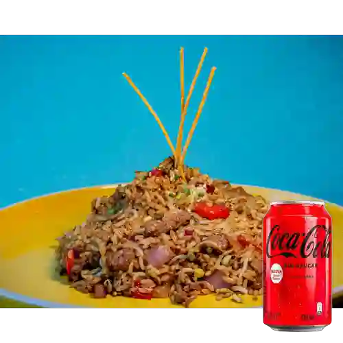 Combo Arroz Chaufa Mixto + Cola Cola Sin Azucar 330Ml