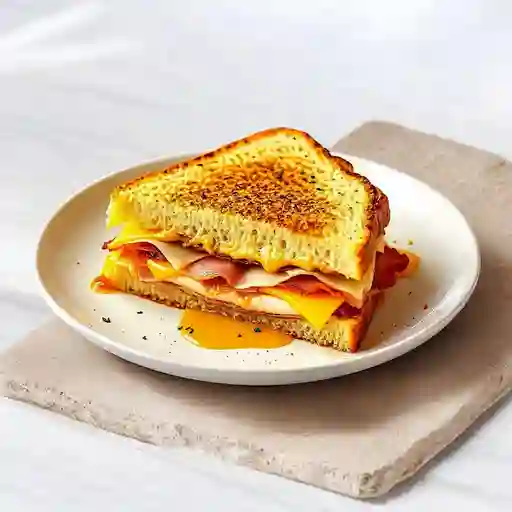 Sandwich Pechuga Tocineta + Jamont+Queso