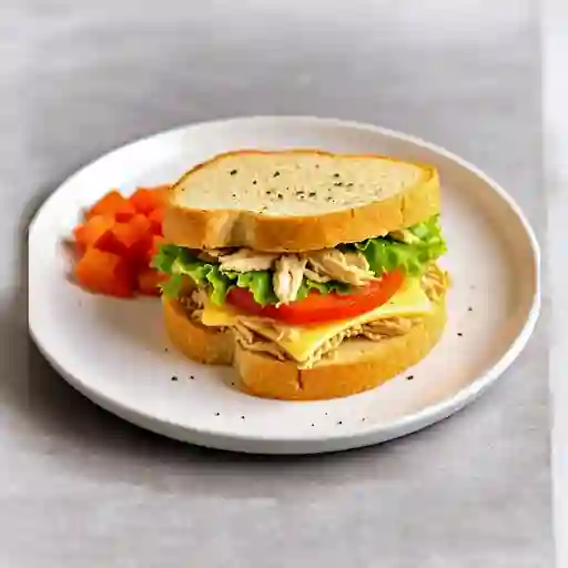Sándwich pan tajado porción de fruta