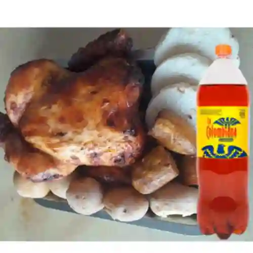 Pollo asado (8 presas ) mas gaseosa 3.12