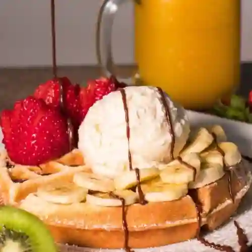 Waffles con Helado