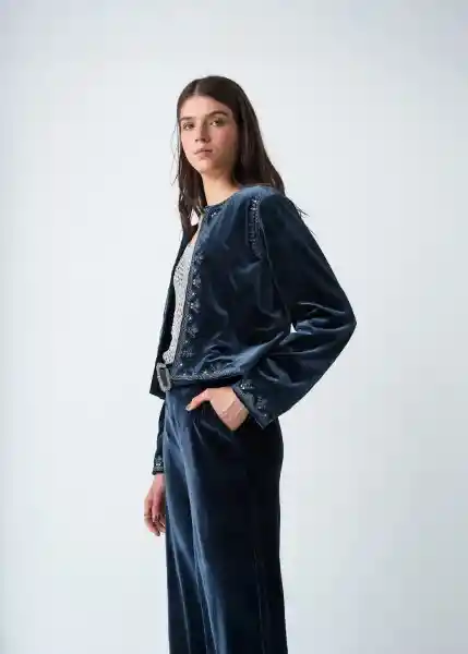 Chaqueta Mujer Azul Pacifico Ultraoscuro Talla L 523G075 Naf Naf