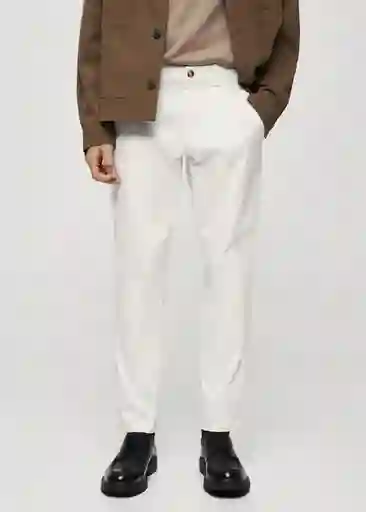 Pantalón Prato Blanco Talla 38 Hombre Mango