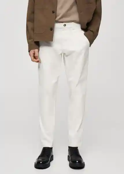 Pantalón Prato Blanco Talla 38 Hombre Mango