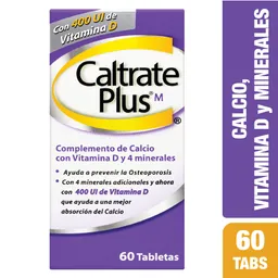 Caltrate Plus M Calcio, Vitamina D y Minerales 60 Tabs