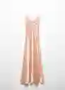 Vestido Mafalda Nude Talla XS Mujer Mango