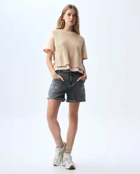 Camiseta Mujer Beige Talla S 601G005_BEI141209 Americanino