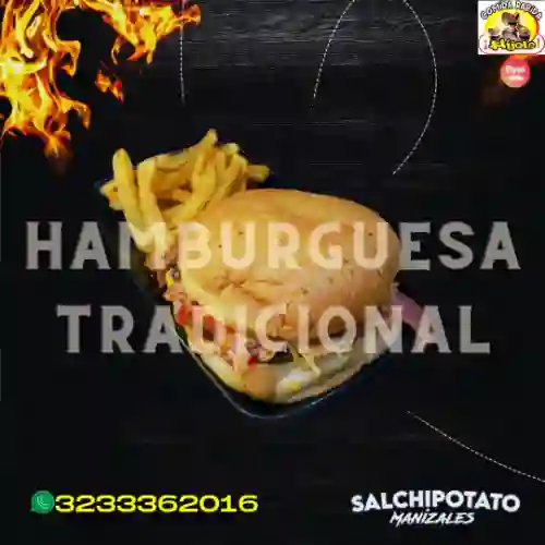 4 Hamburguesas con Papa + Bebida 2,5 Lts