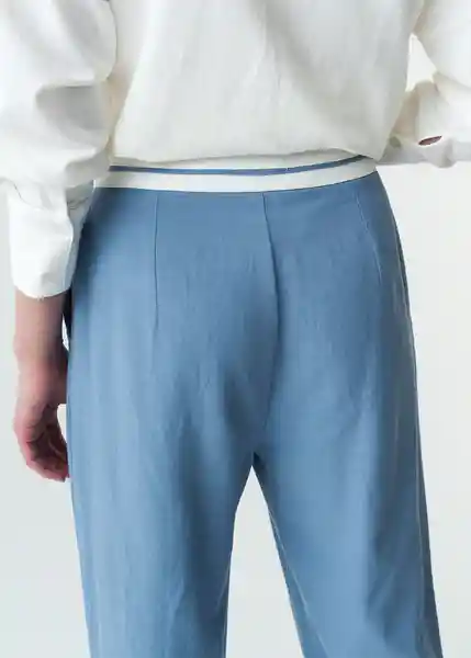 Pantalón Helen Mujer Azul Colonia Medio Talla 10 533G360 Naf Naf