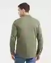 Camiseta Dyed Twill M/L Verde Olivo Ultra Oscuro T. M Chevignon