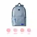 Mochila Básica Con Detalles en Contraste Gris Miniso