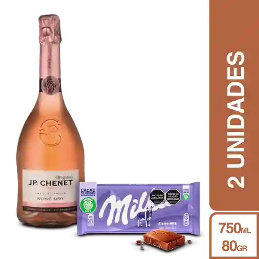 Combo Jp Chenet Vino Rosado Espumoso + Milka