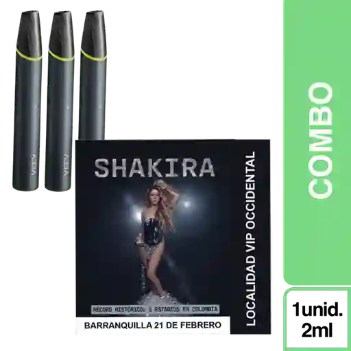 Combo Veev Now Ultra Manzana 3 Und + Boleta Shakira Barranq 21 de Feb Occidental