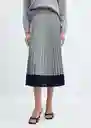 Falda Sara-H Gris Claro Vigoré Talla XS Mujer Mango