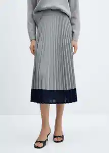 Falda Sara-H Gris Claro Vigoré Talla XS Mujer Mango