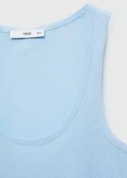 Top Bobar Celeste Talla XS Mujer Mango
