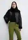 Pantalón Creta Verde Talla 38 Mujer Mango
