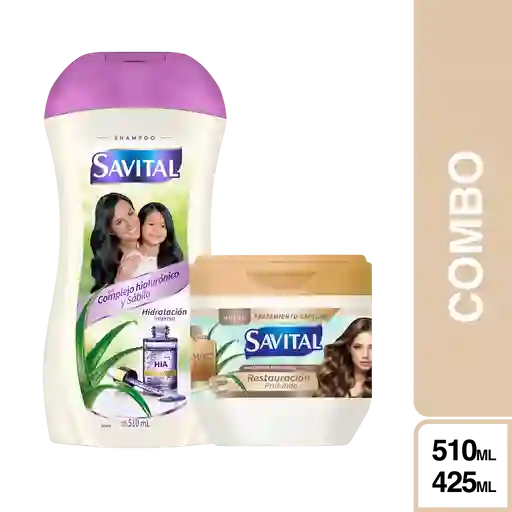 Combo Savital Shampoo Hialurónico + Tratamiento Restauración