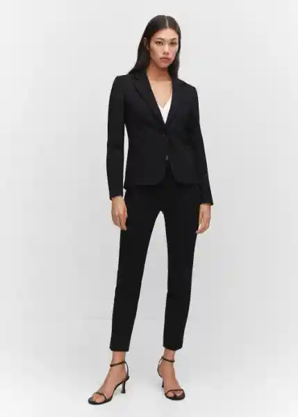 Blazer Americana Paloma Negro Talla 36 Mujer Mango