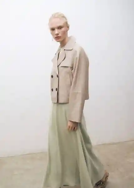Abrigo Trench Stone Hielo Talla M Mujer Mango