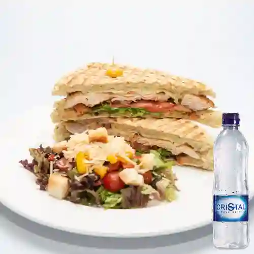 Combo Sándwich Pollo Queso + Cristal Sin Gas 500 ml