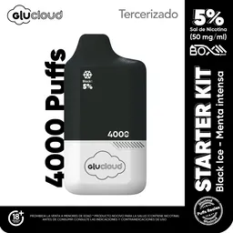 Combo Glucloud Starter Black Ice Pod Box 4000 Puff