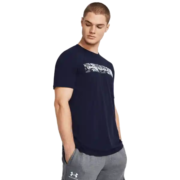 Under Armour Camiseta Camo Chest Stripe Hombre Azul Talla LG