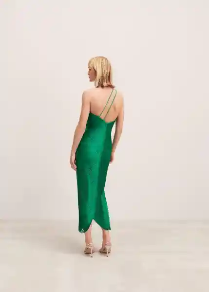 Vestido Fleca Verde Talla S Mujer Mango