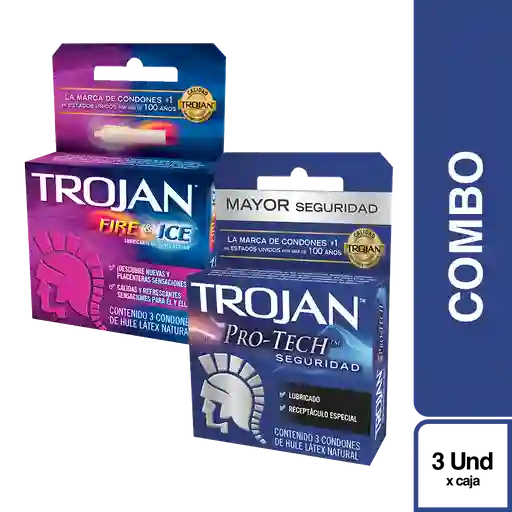 Combo_Trojan Condón Fire y Ice + Trojan Condón Pro-Tech