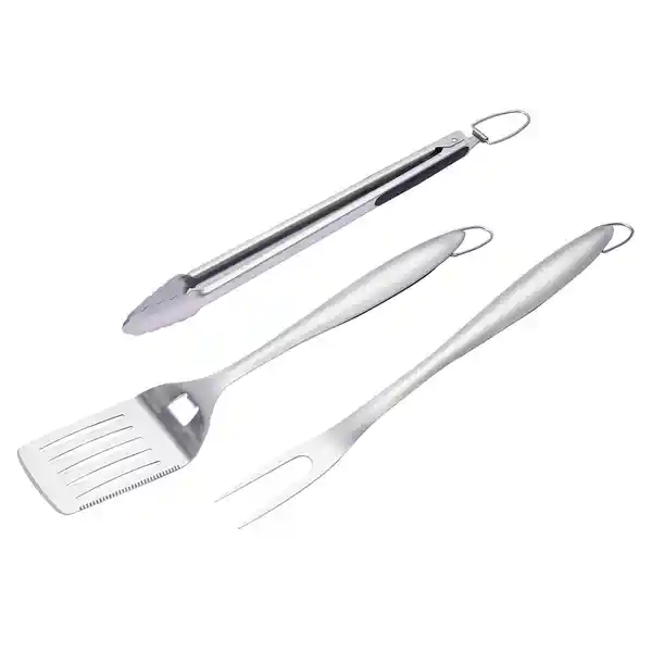 Beef Maker Espátula + Tenedor + Pinzas Plateado