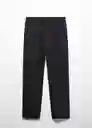 Pantalón Linen Negro Talla 18 Mujer Mango