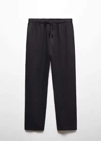 Pantalón Linen Negro Talla 18 Mujer Mango